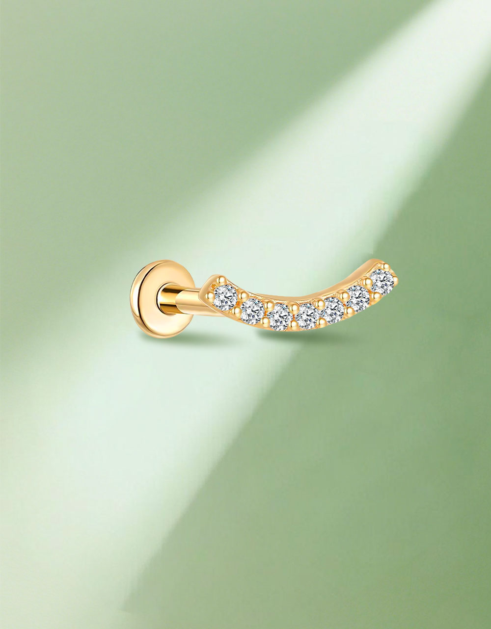 Titanium Geometric Labret Stud with Lab-Grown Diamond
