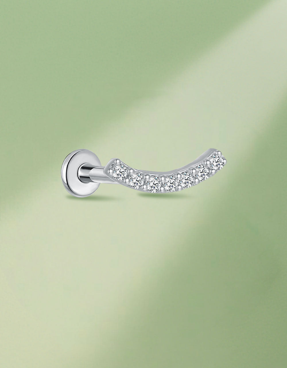 Titanium Geometric Labret Stud with Lab-Grown Diamond