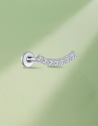 Titanium Geometric Labret Stud with Lab-Grown Diamond