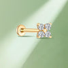 Titanium Stud Earring – Small Clover Flower with Lab-Grown Diamond, Internally Threaded