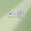 Titanium Stud Earring – Small Clover Flower with Lab-Grown Diamond, Internally Threaded