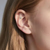 Titanium Stud Earring – Small Clover Flower with Lab-Grown Diamond, Internally Threaded