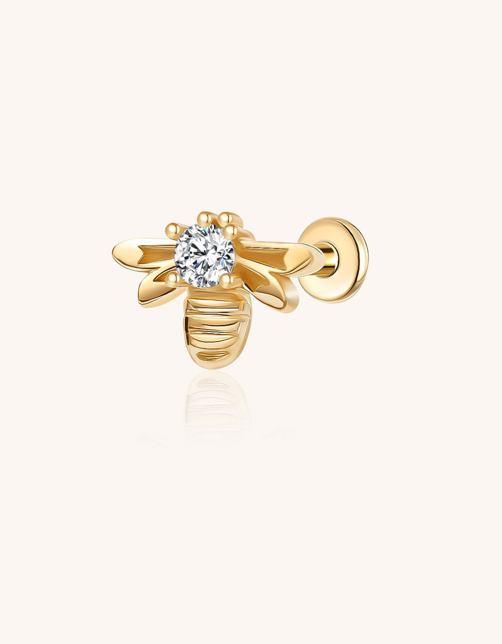 Hottime F136 Titanium Bee Earrings – Lab-Grown Diamond Studs
