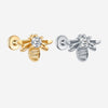 Hottime F136 Titanium Bee Earrings – Lab-Grown Diamond Studs