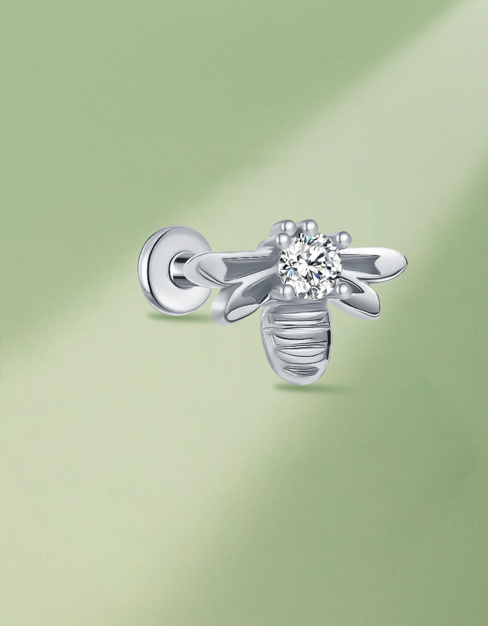Hottime F136 Titanium Bee Earrings – Lab-Grown Diamond Studs