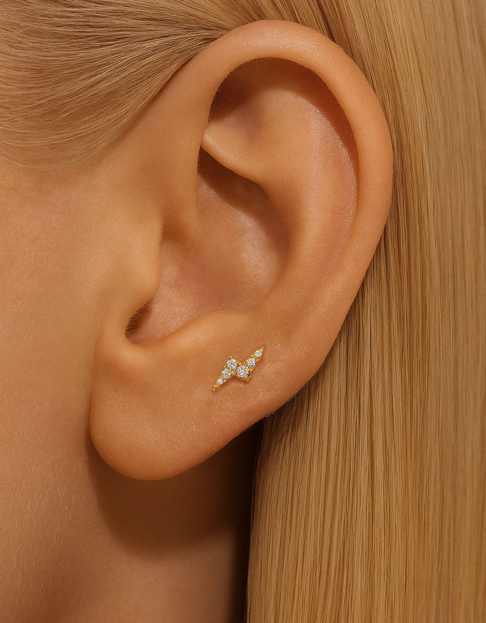 Lightning Design Lab-Grown Diamond Earrings – Trendy Stud Jewelry