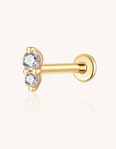 Titanium Labret Stud – Infinity Design with Lab-Grown Diamond, Internally Threaded Flat Back Earring