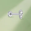 Titanium Labret Stud – Infinity Design with Lab-Grown Diamond, Internally Threaded Flat Back Earring