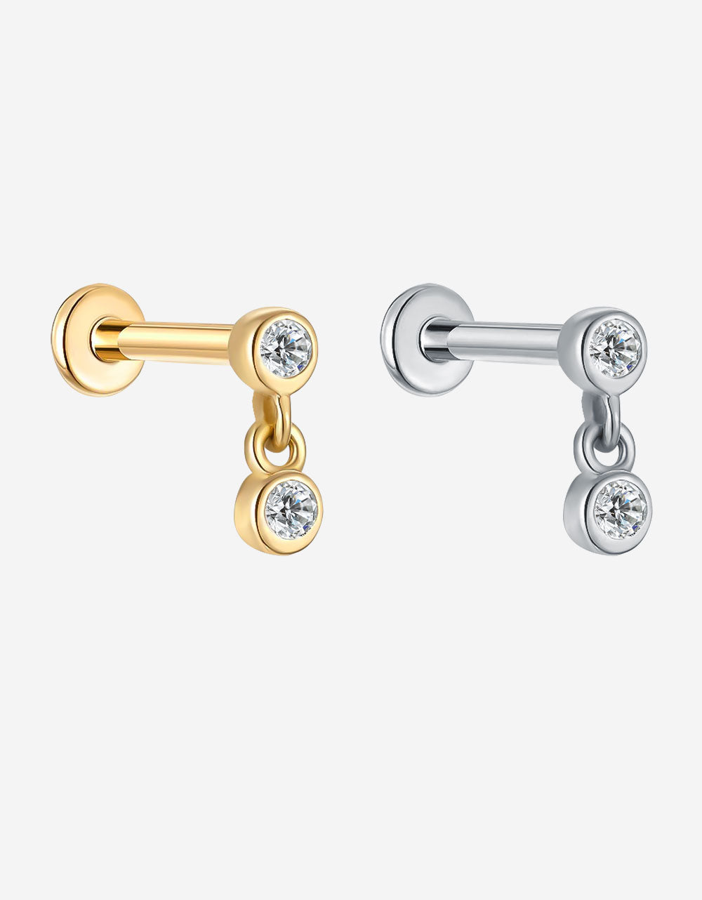 Minimalist Double Lab-Grown Diamond Dangle Earrings – Fashion Jewelry