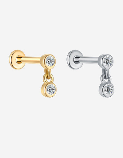 Minimalist Double Lab-Grown Diamond Dangle Earrings – Fashion Jewelry