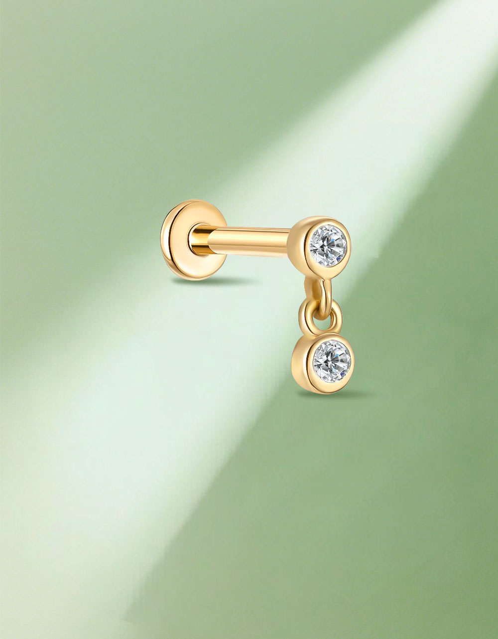 Minimalist Double Lab-Grown Diamond Dangle Earrings – Fashion Jewelry