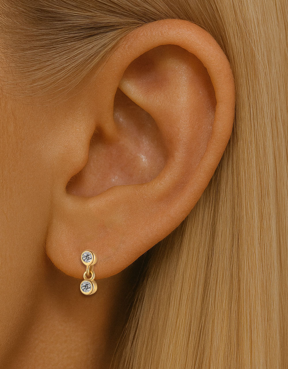 Minimalist Double Lab-Grown Diamond Dangle Earrings – Fashion Jewelry