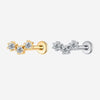 Titanium Labret Stud – 3 Prong-Set Lab-Grown Diamonds Piercing Jewelry