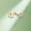 Titanium Labret Stud – 3 Prong-Set Lab-Grown Diamonds Piercing Jewelry