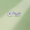 Titanium Labret Stud – 3 Prong-Set Lab-Grown Diamonds Piercing Jewelry