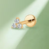 Titanium Cartilage Earring – Triangle Petal with 3 Lab-Grown Diamonds (2mm/3mm/4mm)