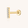 F136 Titanium Lab-Grown Diamond Ear Stud – Flat Back Piercing Jewelry for Lip, Tragus, Helix & Cartilage