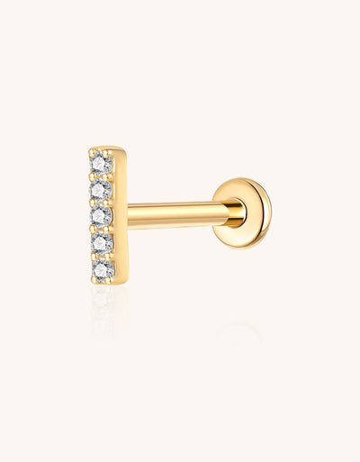 F136 Titanium Lab-Grown Diamond Ear Stud – Flat Back Piercing Jewelry for Lip, Tragus, Helix & Cartilage