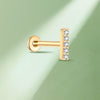 F136 Titanium Lab-Grown Diamond Ear Stud – Flat Back Piercing Jewelry for Lip, Tragus, Helix & Cartilage