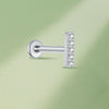 F136 Titanium Lab-Grown Diamond Ear Stud – Flat Back Piercing Jewelry for Lip, Tragus, Helix & Cartilage