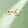 Titanium Labret Stud – Moon Design with Lab-Grown Diamond