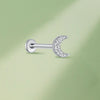 Titanium Labret Stud – Moon Design with Lab-Grown Diamond
