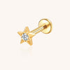 Titanium Lip Labret – Star Design with Prong-Set Lab-Grown Diamond
