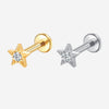 Titanium Lip Labret – Star Design with Prong-Set Lab-Grown Diamond
