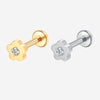 Titanium Lip Labret – Plum Blossom Design with Prong-Set Lab-Grown Diamond