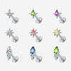 Titanium Belly Button Ring – Multi-Color Lab Diamond Navel Jewelry