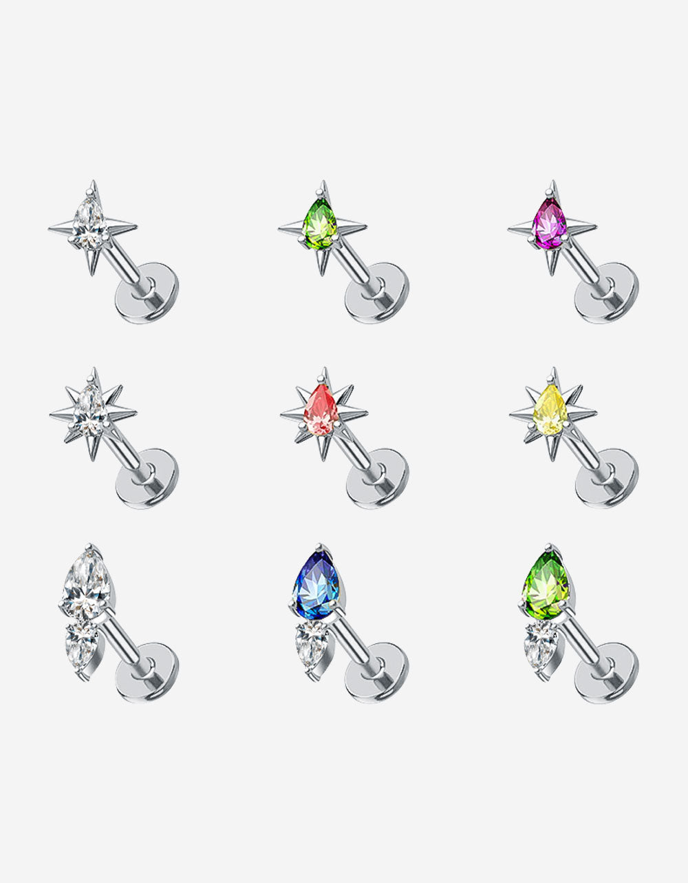 Titanium Belly Button Ring – Multi-Color Lab Diamond Navel Jewelry