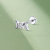 Moon & Lab-Grown Diamond Cartilage Earring – Titanium 16G Labret Piercing Jewelry