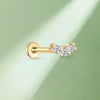 Single Row Lab-Grown Diamond Earrings – 16G Threaded Labret Cartilage Piercing Jewelry