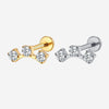 Implant-Grade Titanium Labret – 3 Lab-Grown Diamonds, Internally Threaded Cartilage Piercing Jewelry