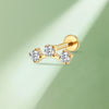 Implant-Grade Titanium Labret – 3 Lab-Grown Diamonds, Internally Threaded Cartilage Piercing Jewelry