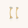 Titanium Cone Belly Button Ring – Double Stone Basic Navel Piercing