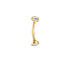 Titanium Cone Belly Button Ring – Double Stone Basic Navel Piercing