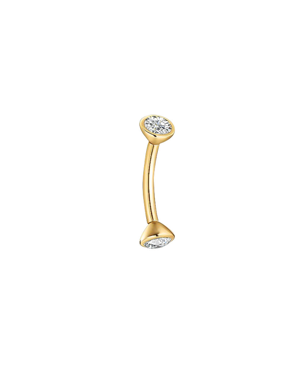 Titanium Cone Belly Button Ring – Double Stone Basic Navel Piercing
