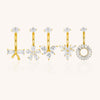 F136 Titanium Bezel-Set CZ Navel Ring Double CZ Top & Bottom
