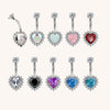 Heart CZ Flower Belly Button Ring – Sexy Sparkly Navel Piercing Jewelry