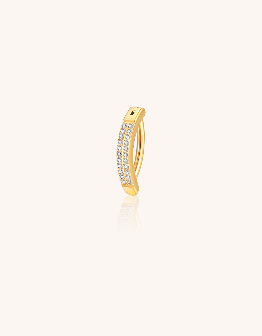Titanium Double CZ Navel Ring – Hypoallergenic 14G Belly Jewelry