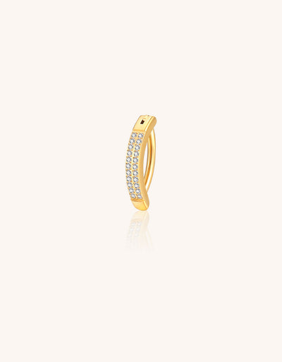 Titanium Double CZ Navel Ring – Hypoallergenic 14G Belly Jewelry