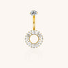 Titanium Internally Threaded Asscher-Cut CZ Navel Ring