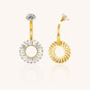 Titanium Internally Threaded Asscher-Cut CZ Navel Ring