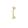 Titanium Double Stone Belly Button Ring – Classic Two-Gem Navel Piercing