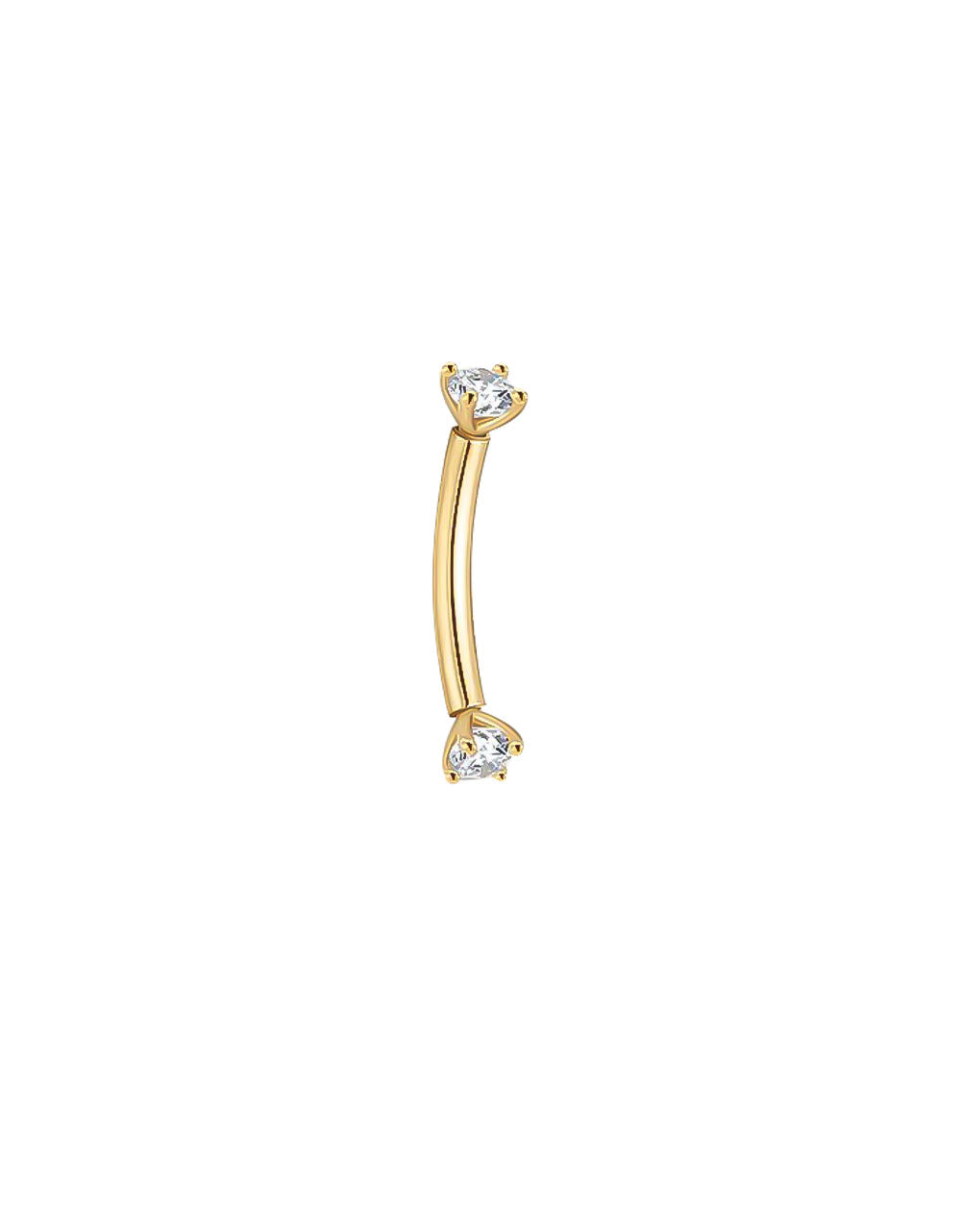 Titanium Double Stone Belly Button Ring – Classic Two-Gem Navel Piercing