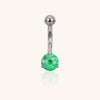 Titanium Belly Button Ring with Prong-Set CZ – Hypoallergenic Navel Jewelry