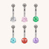 Titanium Belly Button Ring with Prong-Set CZ – Hypoallergenic Navel Jewelry