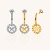 F136 Titanium Star Dangle Belly Ring with CZ Circle – Internally Threaded