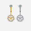 F136 Titanium Star Dangle Belly Ring with CZ Circle – Internally Threaded